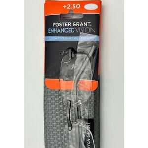 New 3 Pr Foster Grant Reading Glasses 2.50 Lightweight Aluminum Frames + Cases